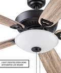 Montlake 52 Inch Bronze Ceiling Fan With Bowl Light Dope LED Bulbs Included Quiet Reversible Motor With 3 Speeds Dual Walnut