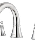 Saxton Two-Handle Roman Tub Trim Faucet With High Arc Spout, Included Handles, ADA Compliant, 3-Hole Installation, Chrome Finish, Model RT65GLC
