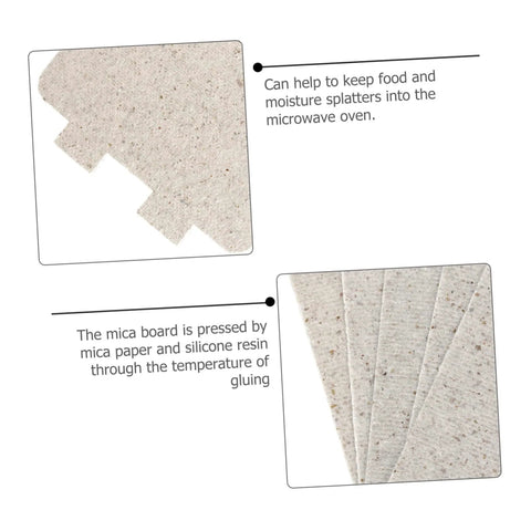 Five pack heat resistant mica sheets for microwave ovens replacement insulation plates, close-up on material detail
