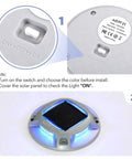 Switch and installation guide for Solar Driveway Lights 16 Pack With Dual Color Modes Blue Light Or Cool White.