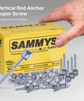 Vertical Threaded Rod Anchor For Wood With Zinc Finish, DIY Friendly Easy No Pre Drill Install, 1/4x3 inch, pack of 25