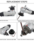 Step-by-step guide for the Lightweight 2 In 1 Air Chamfering Machine For Metal And Wood showing assembly details.