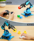 Amazon robotic arm kit, blue metal 6-DOF arm for Arduino, wireless controller and PC/app control
