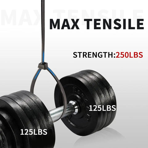 Beefy Heavy Duty Zip Ties 35 Inch Black 30 Pack 0.49 Inch Wide 250 Lb Tensile Strength holding 250 lb weights