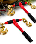Beefy Heavy Duty Ratchet Chain Binders One Half To Five Eighths Inch Two Pack With Clevis Hooks 13000 Pound Working Load