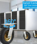 Two Pack Heavy Duty Inflatable Rubber Swivel Casters Silent Gliding Wheels Moves Heavy Appliances Without Breaking A Sweat Quick Screw Mount Rolls Furniture And Storage Carts Smooth As Butter with 360° rotation.
