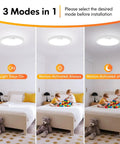 Two Pack Motion Sensor LED Ceiling Light 7 Inch 15W Flush Mount With Selectable 2700K 4000K 6500K Color Temps in bedroom.