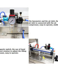 Heavy Duty Automatic Quantitative Filling And Sealing Machine With Horizontal Mixing Hopper, air inlet and barometer detail.
