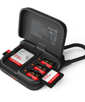 Open CreateMate Mini SD Card Reader Case With 6-Slot Storage showing SD and Micro SD cards inserted