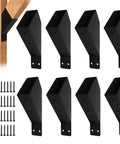 Eight Piece 45 Degree Pergola Bracket Set For 2x4 Lumber Heavy Duty Angle Supports With Drainage Holes displayed with screws