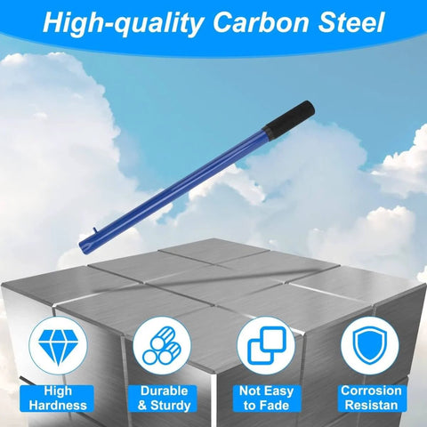 Horizontal Hydraulic Floor Jack Handle Replacement For Cars, heavy-duty blue carbon steel on metallic background