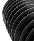 Close-up of beefy rubber bellows from Steering Rack And Pinion Tie Rod Boots Replacement Kit For Buick Enclave Cadillac Escalade Chevrolet Avalanche Suburban Silverado 1500 GMC Sierra 1500 2pc Set Beefy Rubber Bellows Guards Against Dirt Water Debris with ribbed texture.