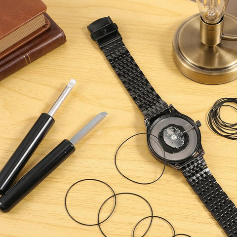 Beefy Watch Repair Kit With O Ring Gaskets And Seals, Waterproof Oil, Pry Knife And Crescent Knife, Pro Grade Battery Replacement Tools