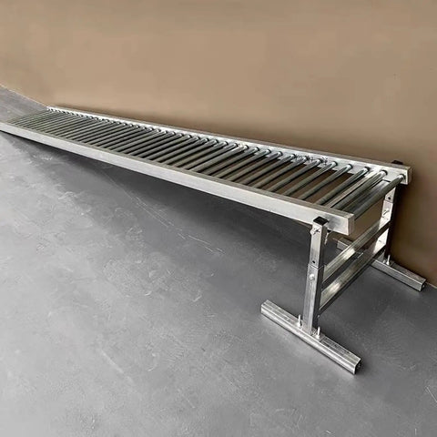Heavy Duty Adjustable Height Roller Stands Rock Solid Conveyor Support Legs For Table Saws And Woodworking Shops with stainless steel rollers.