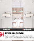 Breton Entry Door Handle With Lock And Key, Reversible Exterior Lever For Front Doors, Satin Nickel Finish demonstration