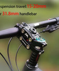 Suspension Bike Stem With Shock Absorbing Travel For Mountain Road Gravel And E Bike Rigs Fits Standard 28.6mm Steerer And 31.8mm Handlebars 15 To 20mm Travel Smooth Ride Upgrade For MTB And Hybrid Rides installed on bicycle