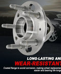 Pair 513288 Front Or Rear Wheel Bearing Hub Assembly That Fits Malibu 2013 2015 Impala 2014 2017 CTS XTS 2013 2017 Lacrosse Regal 2011 2017 Terrain 2010 2017 Five Lug, close-up view with coated flange