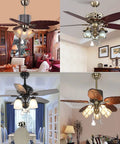Extra Long Ceiling Fan Pull Chain Featuring Decorative Frosted Glass Bulb Accent And Heavy Duty Replacement Cord Fits Standard 3MM Rods In Sleek Oil Rubbed Bronze No Sweat Upgrade For Your Pad, showcased in various stylish ceiling fans.