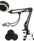 Image of 3 In 1 Solder Fume Extractor Smoke Absorber Fan Lamp With 2 Helping Hands And 3 Carbon Filters, black flexible arms, clamp mount