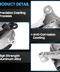 Close-up of 3 Pack Heavy Duty Engine Motor Mounts Fits 2022 2025 Nissan Rogue 1.5L Fwd with anti-corrosion coating and aluminum alloy.