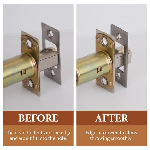 Deadbolt Strike Plate Restorer That Fixes Door Latch Misalignment and Sticking, Large Hole and Narrow Edge Frame for Easy, No More Jam
