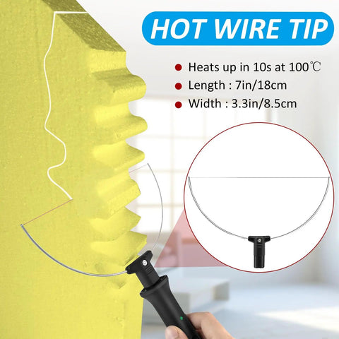 Close-up of Eight In One Foam Cutter Electric Cutting Machine Pen Kit with hot wire cutting Styrofoam with visible specs.