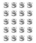 Top Shelf Cam Locks For Furniture 20 Pack Easy Fix Hardware Compatible With Ikea Eccentric Wheels And Heavy Duty Nuts Bolts Nickel Plated Alloy Steel Assortment Kit For Home Repairs, 20 nickel coated cam connectors.