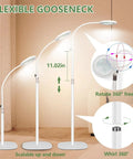 10X And 30X Floor Magnifier With Light For Close Work Pro Grade Standing Magnifying Lamp With Flexible Gooseneck LED