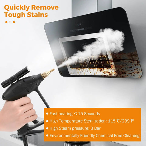 Ultra High Pressure Handheld Steam Cleaner For Auto Detailing And Home Use, Quick 120C Steam In Seconds With 1700W Power in use