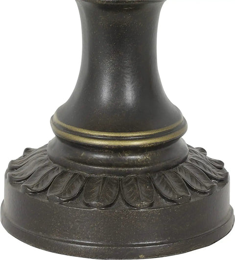 Base of Resin and Marble Table Lamp in Bronze Finish With Round Taupe Beige Softback Shade Three Way Light for Bedside Desk or Nightstand Cozy Warm Glow Modern Elegant Accent Lighting for Living Room or Bedroom