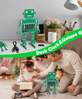 Alarm Clock Soldering Practice Kit For Students And Makers Build Your Own 4 Digit Robot Digital Clock with accessories on desk.