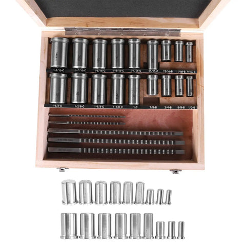 Keyway Broach Kit For Metalworking Pro Grade Rectangular Broaching Set With 5 Broaches 18 Bushings 7 Shims And 30 Pieces