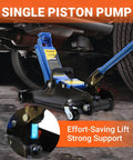 2.5 Ton Hydraulic Floor Jack With Low Profile For Sedans And SUVs 3.4 Inch To 15.2 Inch Lift Range Alloy Steel Build