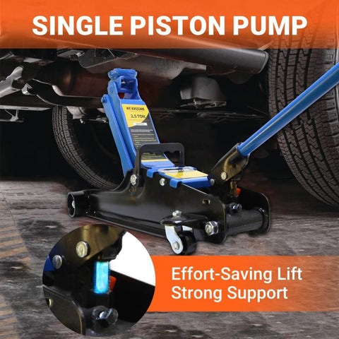 2.5 Ton Hydraulic Floor Jack With Low Profile For Sedans And SUVs 3.4 Inch To 15.2 Inch Lift Range Alloy Steel Build
