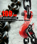 Heavy Duty Three Eighth Inch By Twenty Feet G80 Binder Chain With Clevis Grab Hooks For Flatbed Trailers And Trucks Safe Working Load 7100 Pounds