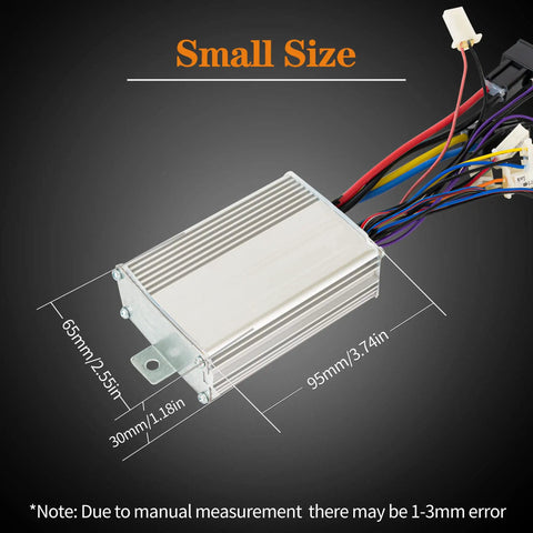 Brushed Motor Controller For 48V Systems With 1000W Power, 30A Rated Current, And 3 Speed Switch shown with dimensions