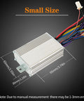 Smooth Operator 36 Volt Brushed Motor Controller 1000 Watt 30 Amp Rated With Three Stage Speed Switch showing dimensions and connectors.