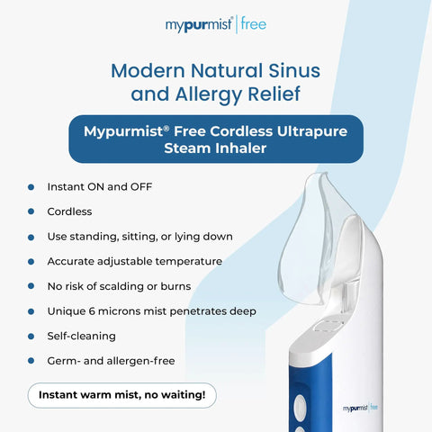 Cordless Steam Inhaler For On The Go Relief handheld battery powered steamer vaporizer and humidifier for sinus relief