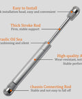 Four Pack 8 Inch Hydraulic Gas Lift Struts Soft Close Cabinet Door Supports 40 Newton Buffer Action close-up with labels.
