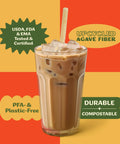 Bulk 8 Inch Agave Straws Wrapped 2,000 Count Eco Friendly Compostable Drinking Straws Made From Upcycled Agave Durable Long Lasting Sippers That Won’t Get Soggy in iced coffee