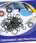 Elastic Circlip Bearing Clips Set Assorted Retaining Rings Kit With Metal Snap Rings Flat Washers Small C Clamps displayed