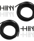 Heavy Duty Black Rubber Windshield Washer Hose Kit With 24 Piece Leak Proof T Y I Connector Set For Auto Car Truck Fluid Line Repair Quick Swap Tubing.