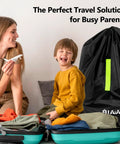 Mother and child with Waterproof Car Seat Travel Bag With Straps Wearable Design Padded Large-Capacity Check Bag for air travel