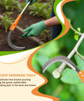 Long Handled High Branch Weeding Sickle With Stainless Steel Blade in garden pruning weeds and small branches
