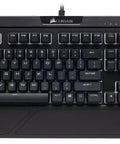 Top Tier Mechanical Gaming Keyboard With Butter Smooth Cherry Red Linear Keys And Killer Per Key RGB Backlighting For Your PC Rig, overhead view.