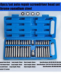 40pcs auto repair screwdriver head set in blue case, chrome vanadium steel, 3/8 and 1/2 socket bits