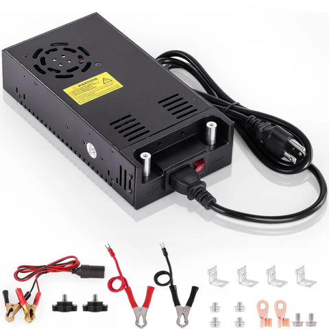 Beefy 360W 12V Power Supply Adapter 110V-240V AC To DC Converter with accessories and cables for various device connections