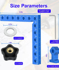 4 Piece 5.5 Inch Aluminum 90 Degree Corner Clamps For Woodworking Pro Grade CNC Machined Right Angle Clamps, Easy Install, Heavy Duty L Shaped Joint Tools For Wood Craft And Cabinet Making, size diagram