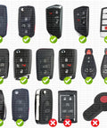 Collection of Volkswagen key fobs for various models with check marks and Xs indicating compatible CR2032 battery replacement.