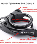 31.8mm Quick Release Bicycle Seatpost Clamp In Sandblasted Anodized Aluminum Ultra Lightweight Hollow Design Ergonomic Lever